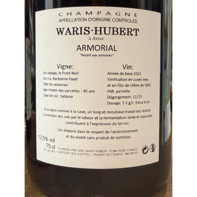 WARIS HUBERT<p> Armorial Blanc de noirs Extra Brut </p> - Image 3