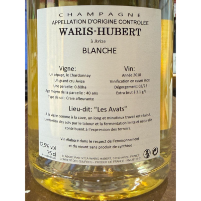 WARIS HUBERT<p> Blanche Blanc de Blancs Extra Brut 2018</p> - Image 3
